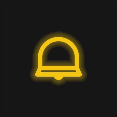 Alarm sarı parlayan neon simgesi