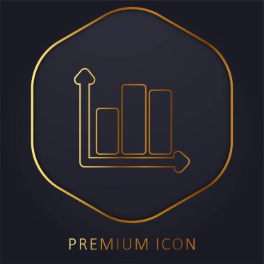 Çubuklar Grafiksel altın çizgi prim logosu veya simgesi