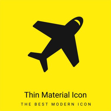 Airplane From Top View minimal bright yellow material icon clipart