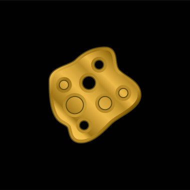 Amoeba altın kaplama metalik simge veya logo vektörü