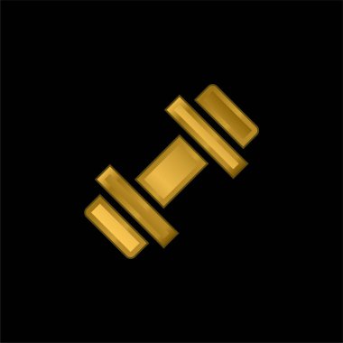 Altın halterli metalik simge veya logo vektörü