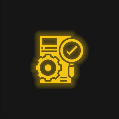 Doğruluk sarı parlayan neon simgesi