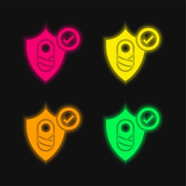 Bebek dört renk parlayan neon vektör simgesi