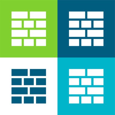 Tuğla Düzeni Düz 4 renk en az simge seti