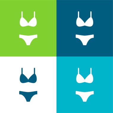 Bikini Düz 4 renk en küçük simge kümesi