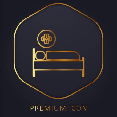 Yatak altın çizgisi prim logosu veya simgesi