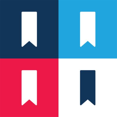 Yer imi Siyah Şekil mavi ve kırmızı en az dört renk simgesi kümesi