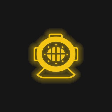 Aqualung sarı parlak neon simgesi