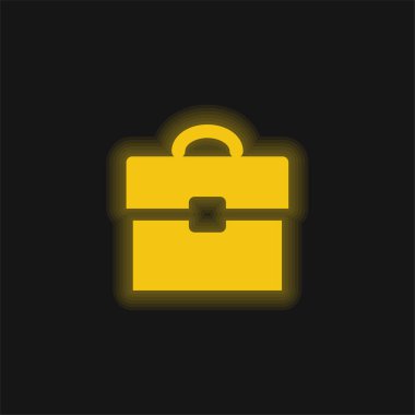 Siyah Portföy Aracı Sarı parlak neon simgesi