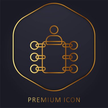 Altın çizgi premium logosu veya simgesi