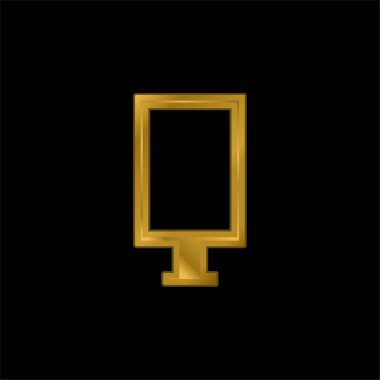 Reklam altın kaplama metalik simge veya logo vektörü