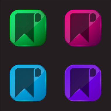 Yer imi dört renkli cam simge simgesi