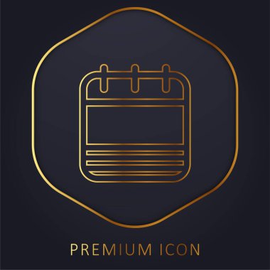 Çizgili altın çizgi prim logosu veya simgesi olan boş Takvim Sayfası