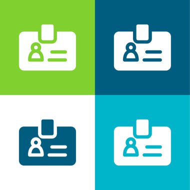 Rozet Düz 4 renk simgesi seti