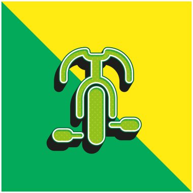 Bisiklet Yeşil ve Sarı 3D vektör simgesi