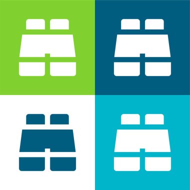 Düz dörtlü renk simgesi seti