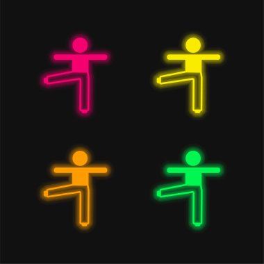 Kollar ve Bacak Parlak neon vektör simgesi