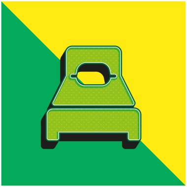 Yatak Yeşil ve Sarı Modern 3D vektör simgesi logosu