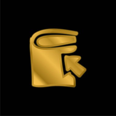 Bir Ok Altın Kaplama Metal Simge veya logo Vektörü ile El Kitabı