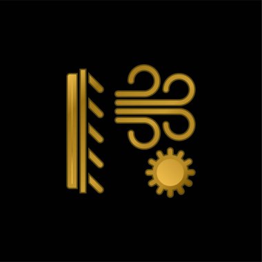 Klima altın kaplama metalik simge veya logo vektörü