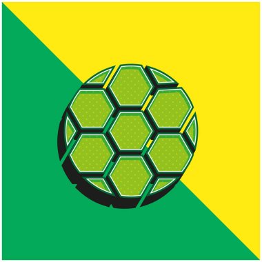 Top Yeşil ve Sarı modern 3D vektör simgesi logosu