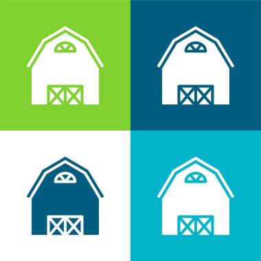 Ahır Düz 4 renk en küçük simge kümesi
