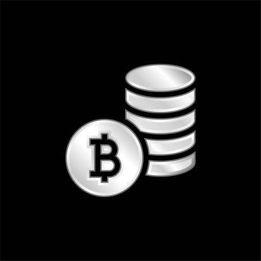 Bitcoin Sembol gümüş kaplama metalik simge