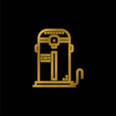 Boiler gold plated metalic icon or logo vector clipart