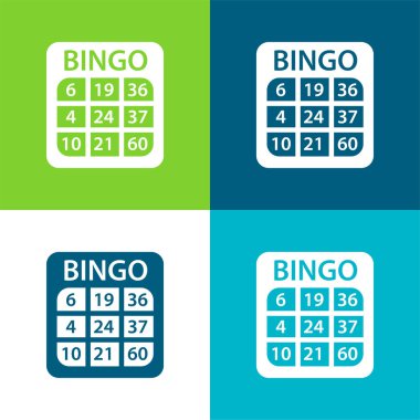 Bingo Düz 4 renk en küçük simge kümesi