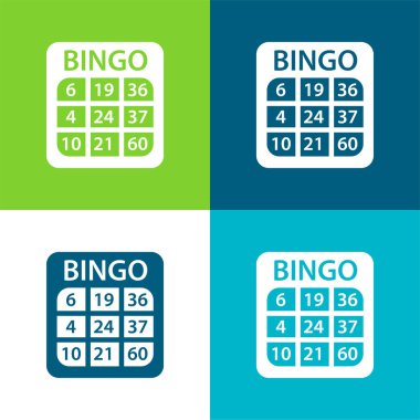 Bingo Flat four color minimal icon set clipart