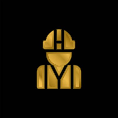 Mimari altın kaplama metalik simge veya logo vektörü