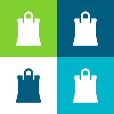 Büyük Alışveriş Torbası Düz 4 Renk en küçük simge seti