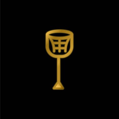 Basketbol altın kaplama metalik simge veya logo vektörü