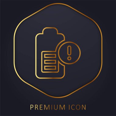 Pil seviyesi altın çizgi prim logosu veya simgesi