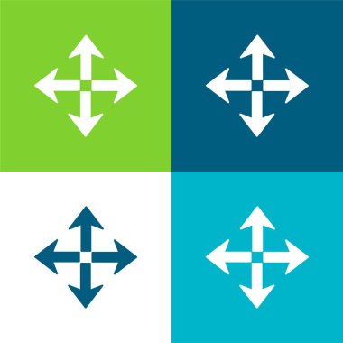 Ok Sembol Düz Düz 4 renk minimal simgesi seti