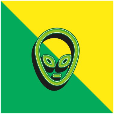 Alien Green and yellow modern 3d vector icon logo clipart