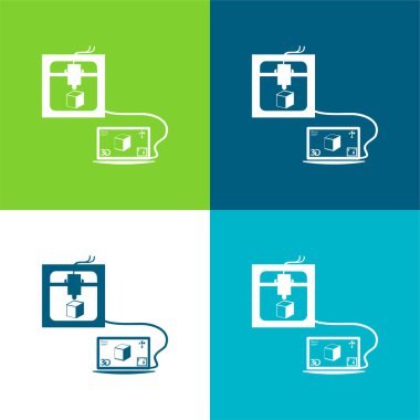 3d Yazıcı Bir Küp Düz Yazdırma Dizüstü bilgisayarına Bağlandı