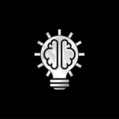 Beyin gümüş kaplamalı metalik simge