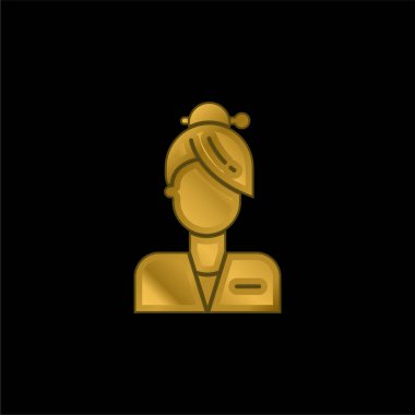 Yardımcı altın kaplama metalik simge veya logo vektörü