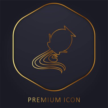 Aquarius Sign Symbol golden line premium logo or icon clipart