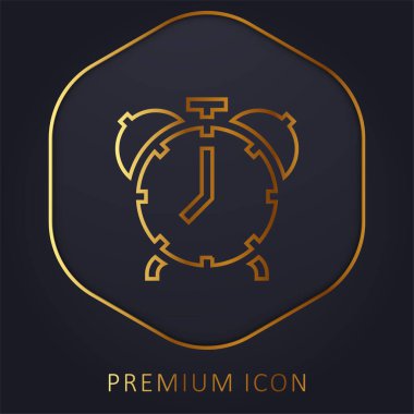 Alarm Saati altın çizgi premium logosu veya simgesi