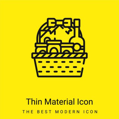Basket minimal bright yellow material icon clipart