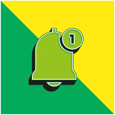 Bell Green ve sarı modern 3D vektör simgesi logosu