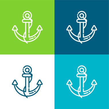 Anchor Düz 4 renk en küçük simge kümesi