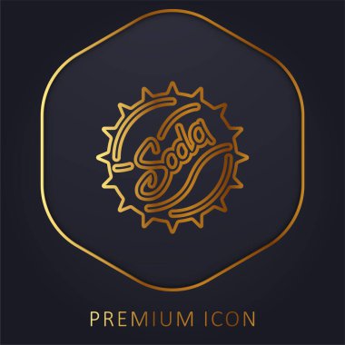 Şişe kapağı altın çizgisi prim logosu veya simgesi