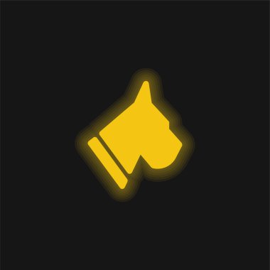 BoxerHead sarı parlak neon simgesi