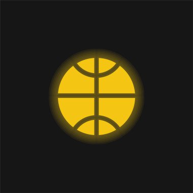 Basketbol topu sarı parlak neon ikon