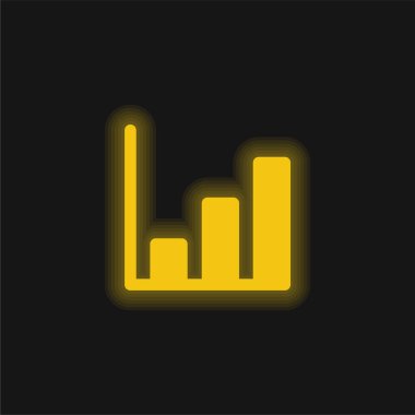 Çubuk Çizelgesi Sarı parlak neon simgesi