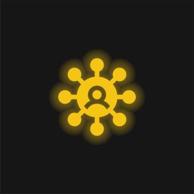 Bağlı sarı parlak neon simgesi