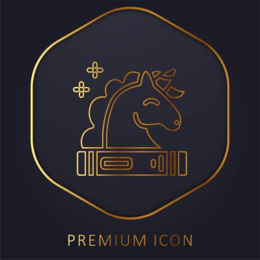 Altın satır premium logosu ya da simgesi